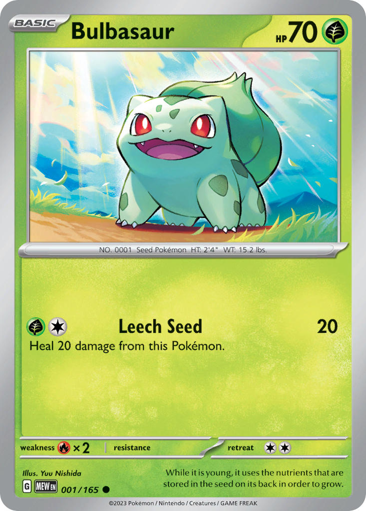 Bulbasaur 001/165 - 151 (reverse-holo)