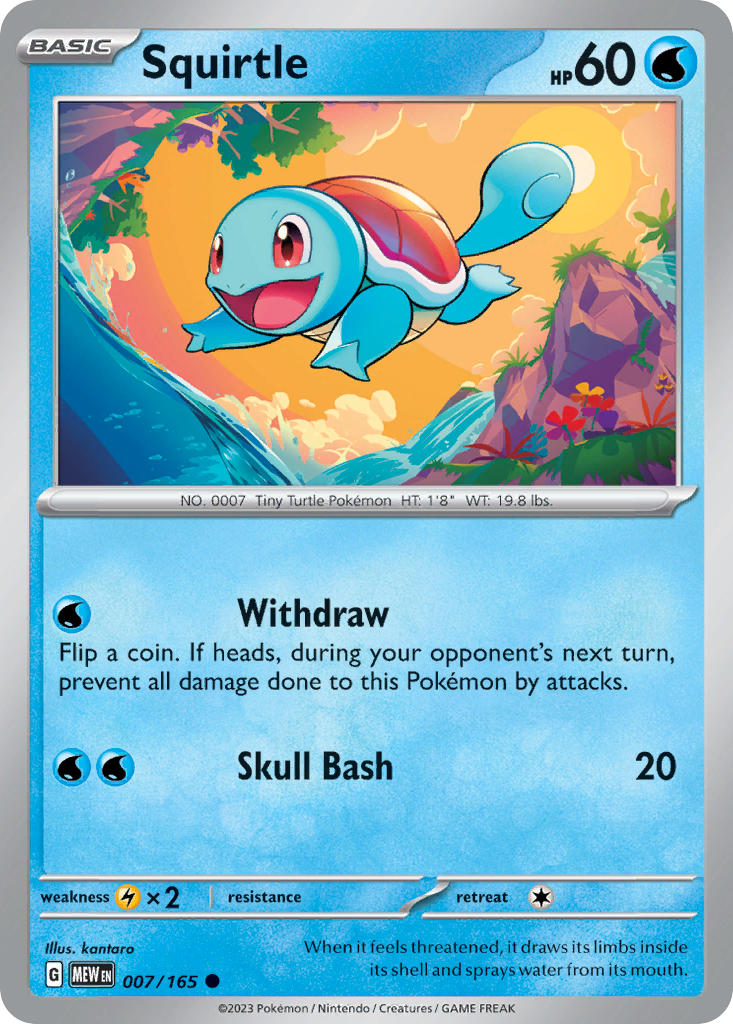 Squirtle 007/165 - 151 (reverse-holo)