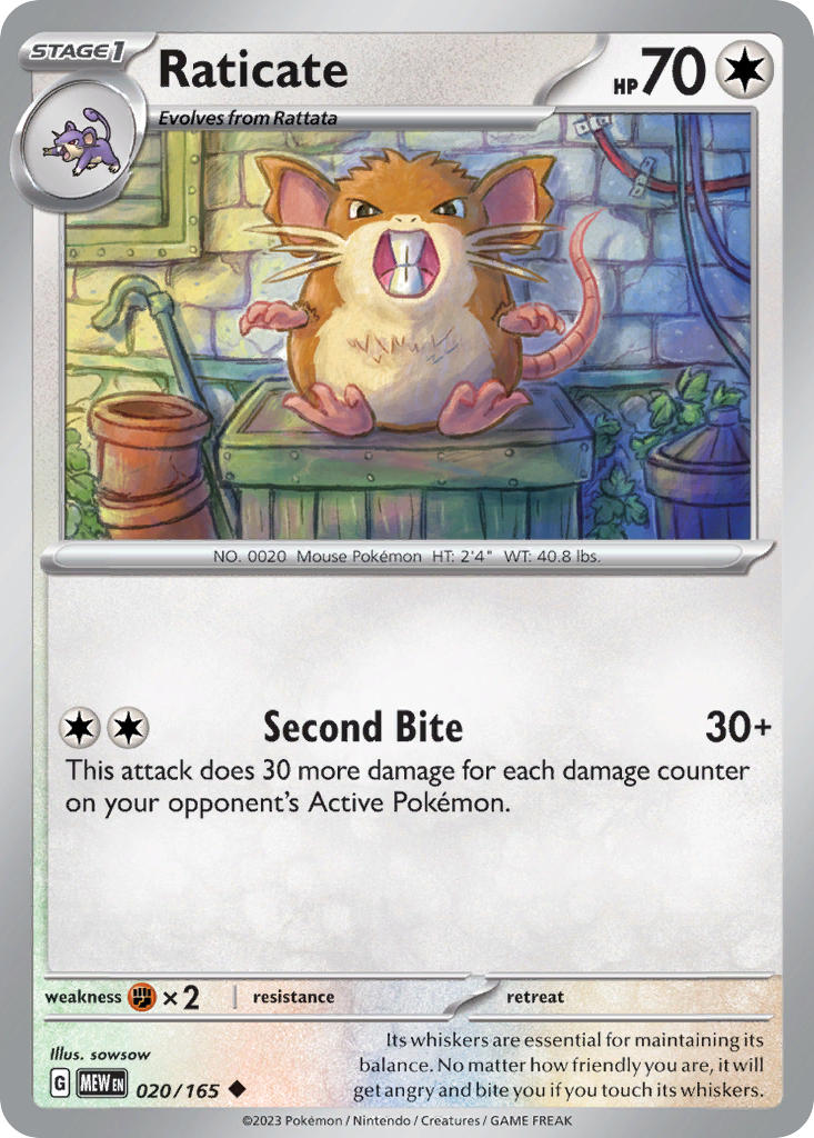 Raticate 020/165 - 151 (reverse-holo)