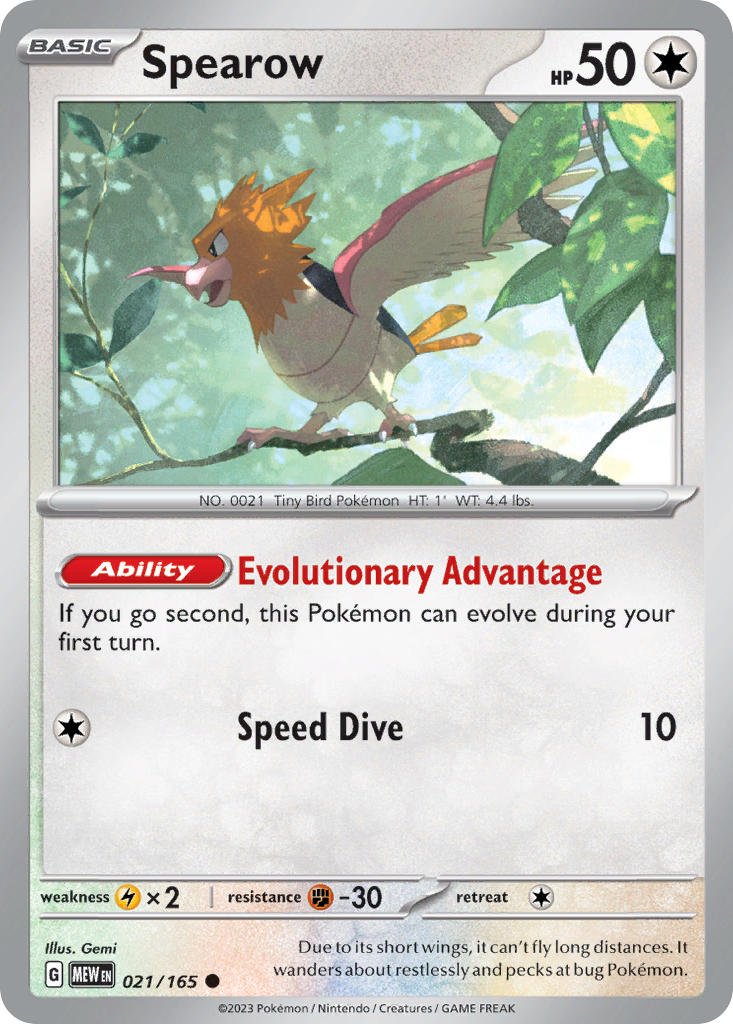 Spearow 021/165 - 151 (reverse-holo)