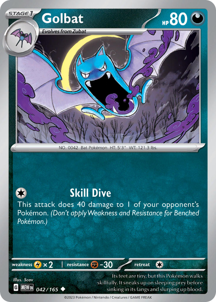Golbat 042/165 - 151 (reverse-holo)