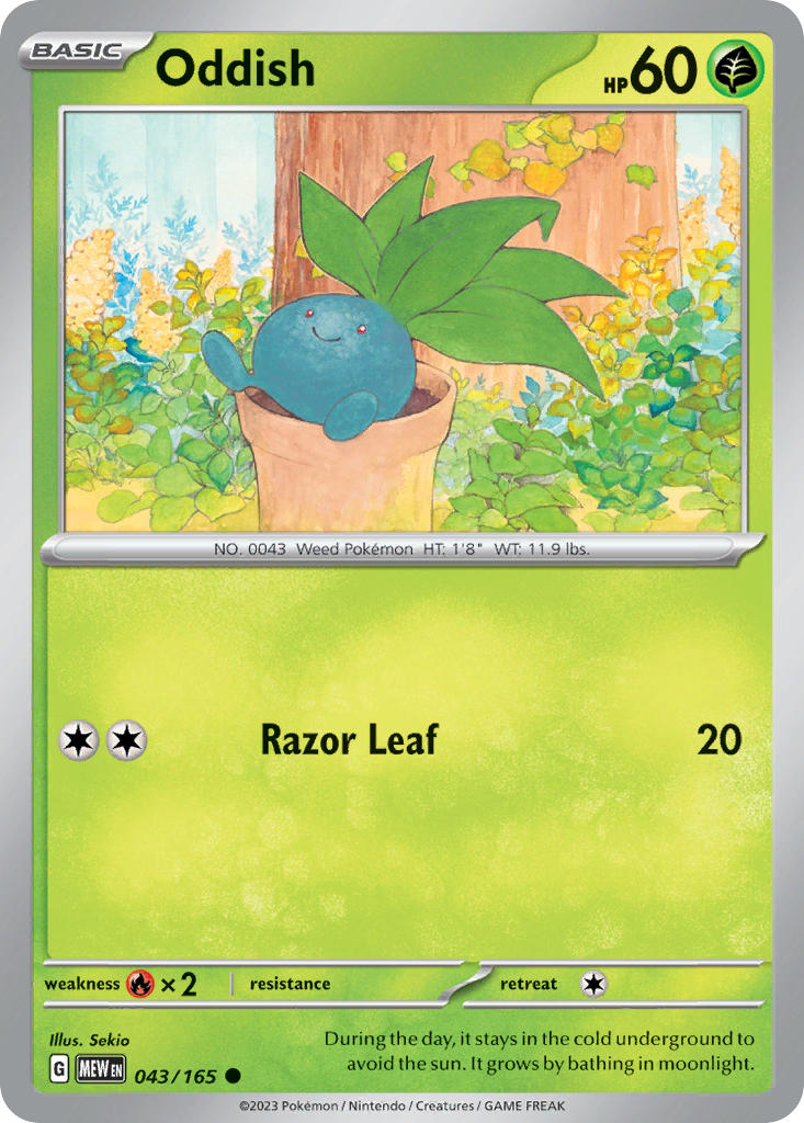 Oddish 043/165 - 151 (reverse-holo)