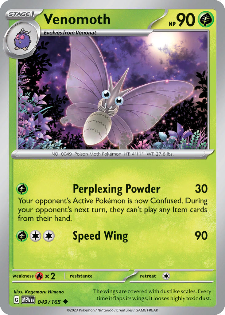 Venomoth 049/165 - 151 (reverse-holo)