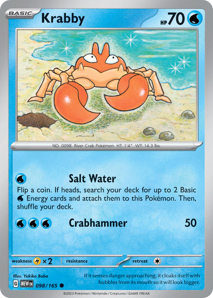 Krabby 098/165 - 151 (reverse-holo)