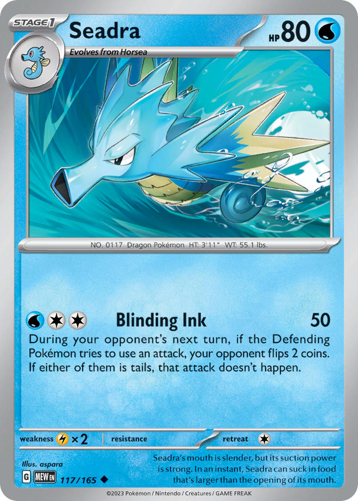 Seadra 117/165 - 151 (Reverse-holo)