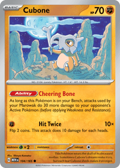 Cubone 104/165 - 151 (Reverse-Holo)