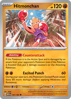 Hitmonchan 107/165 - 151 (Reverse-Holo)
