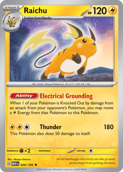 Raichu 026/165 - 151 (HOLO)