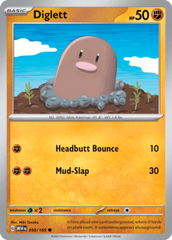 Diglett 050/165 - 151 (Reverse-holo)
