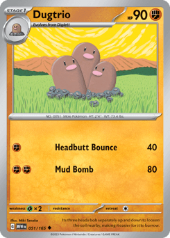 Dugtrio 051/165 - 151 (Reverse-holo)