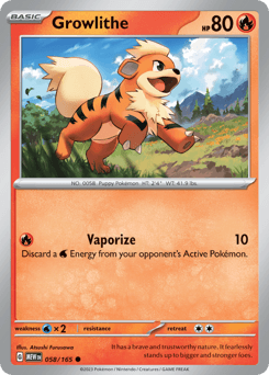 Growlithe 058/165 - 151 (reverse-holo)