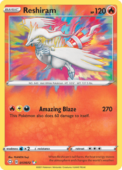 Reshiram 017/072 Amazing Rare